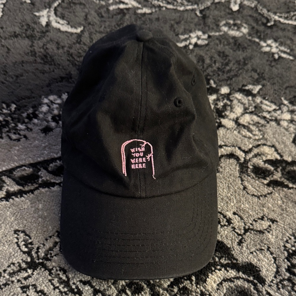Black and Pink Embroidered Men's Hat